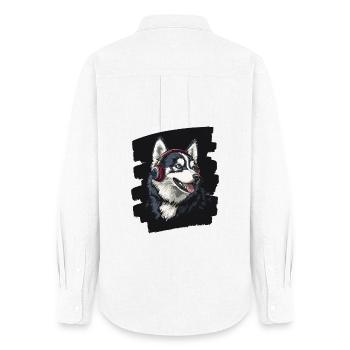 Husky - Frauen Oxford Hemd - Weiß - Hinten - AI Model Female 172 light (172cm)