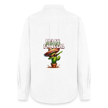 Funny Mexican Immigrant Relax Gringo I'm Legal - Women's Oxford Shirt - white - Back - AI Model Female 172 light (172cm)