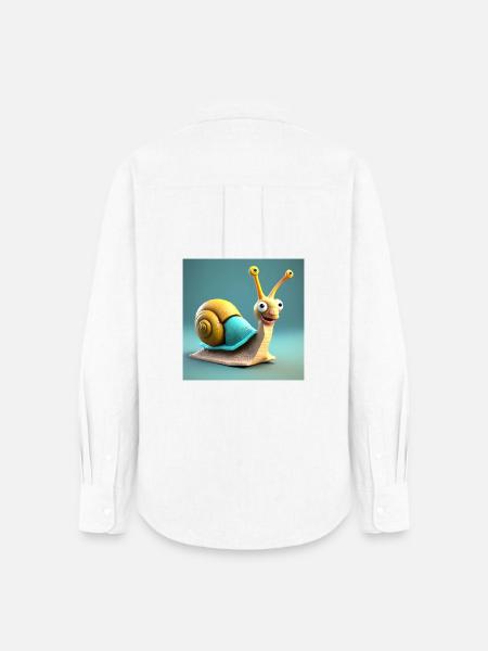 Schnecke, Schnecke, Schnecke - Frauen Oxford Hemd - Weiß