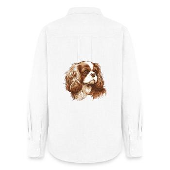 Cavalier King Charles Spaniel - Frauen Oxford Hemd - Weiß - Hinten - AI Model Female 172 light (172cm)