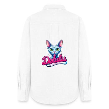 Delulu is the Solulu - Women's Oxford Shirt - white - Back - AI Model Female 172 light (172cm)