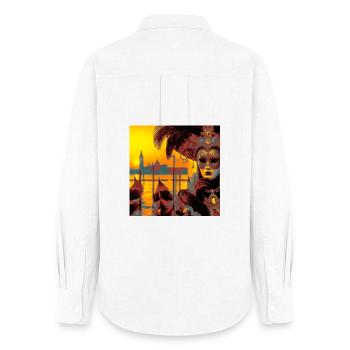 Venezianischer Karneval - Frauen Oxford Hemd - Weiß - Hinten - AI Model Female 172 light (172cm)
