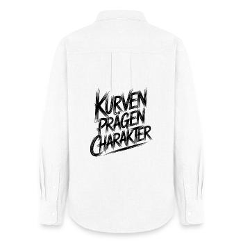 Kurven praegen Charakter - Frauen Oxford Hemd - Weiß - Hinten - AI Model Female 172 light (172cm)