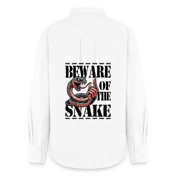 Attention au serpent - Chemise Oxford Femme - blanc - Dos - AI Model Female 172 light (172cm)
