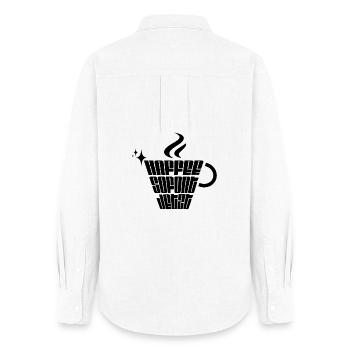 Coffee. Right away. Now. - Women's Oxford Shirt - white - Back - AI Model Female 172 light (172cm)