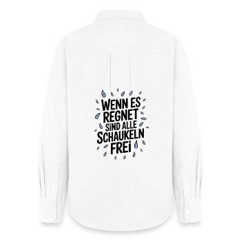 Quand il pleut, toutes les balançoires sont gratuites - Chemise Oxford Femme - blanc - Dos - AI Model Female 172 light (172cm)
