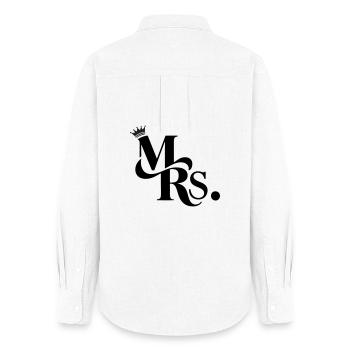 Mrs. & Krone, personalisierbar - Frauen Oxford Hemd - Weiß - Hinten - AI Model Female 172 light (172cm)