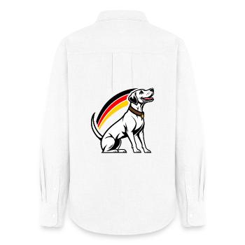 Hund mit Regenbogen im Comic-Stil - Frauen Oxford Hemd - Weiß - Hinten - AI Model Female 172 light (172cm)