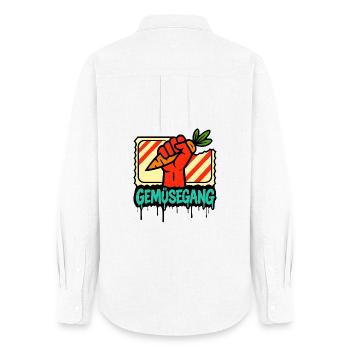 Vegetable aisle hand sign design - Women's Oxford Shirt - white - Back - AI Model Female 172 light (172cm)
