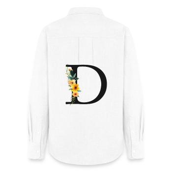 D Monogramm, Floral, personalisierbar - Frauen Oxford Hemd - Weiß - Hinten - AI Model Female 172 light (172cm)