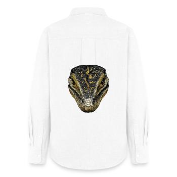 Waran Echse Reptil Komodowaran Bindenwaran Lizard - Frauen Oxford Hemd - Weiß - Hinten - AI Model Female 172 light (172cm)