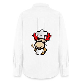 Renne Elmondo en cuisinier avec un tablier de chef - Chemise Oxford Femme - blanc - Dos - AI Model Female 172 light (172cm)