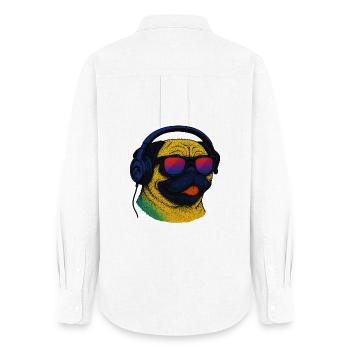 Carlin avec musique des années 80 DJ Cyberpunk Gamer Rétro - Chemise Oxford Femme - blanc - Dos - AI Model Female 172 light (172cm)
