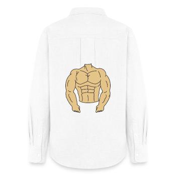 Body Bodybuilder – Passez la tête vous-même - Chemise Oxford Femme - blanc - Dos - AI Model Female 172 light (172cm)