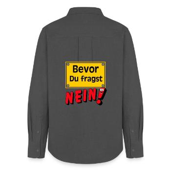 Before you ask No Sign - Women's Oxford Shirt - anthracite - Back - AI Model Female 172 light (172cm)
