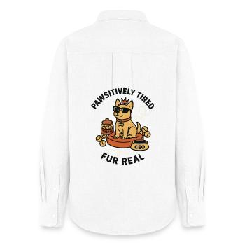 Dogboss with sunglasses and crown - Women's Oxford Shirt - white - Back - AI Model Female 172 light (172cm)