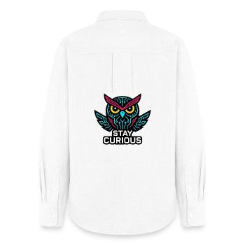Stay Curious - Women's Oxford Shirt - white - Back - AI Model Female 172 light (172cm)