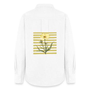 The Bloom - Blüte  - Frauen Oxford Hemd - Weiß - Hinten - AI Model Female 172 light (172cm)