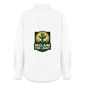 Reclaim the Light – Solarpunk - Women's Oxford Shirt - white - Back - AI Model Female 172 light (172cm)