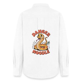 Danger Noodle – Lustiges Schlangen Design - Frauen Oxford Hemd - Weiß - Hinten - AI Model Female 172 light (172cm)