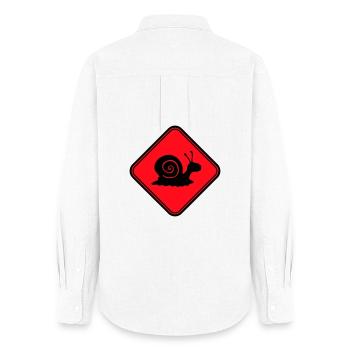 Snail Danger Caution Sign Warning - Women's Oxford Shirt - white - Back - AI Model Female 172 light (172cm)
