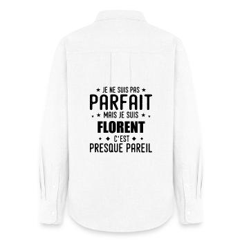 Florent: authentisch, unvollkommen, Oberteil, Perfektion - Frauen Oxford Hemd - Weiß - Hinten - AI Model Female 172 light (172cm)