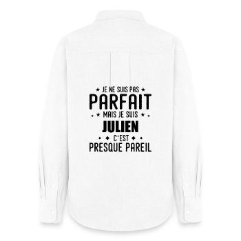 Julien : authentique, imparfait, top, perfection - Chemise Oxford Femme - blanc - Dos - AI Model Female 172 light (172cm)