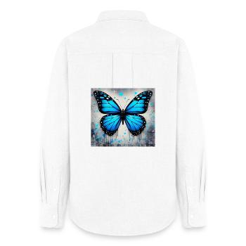 papillon - Chemise Oxford Femme - blanc - Dos - AI Model Female 172 light (172cm)