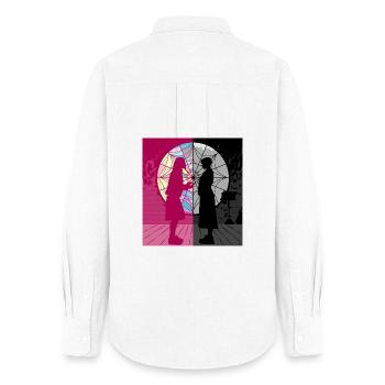 A nod to Wednesday - Women's Oxford Shirt - white - Back - AI Model Female 172 light (172cm)
