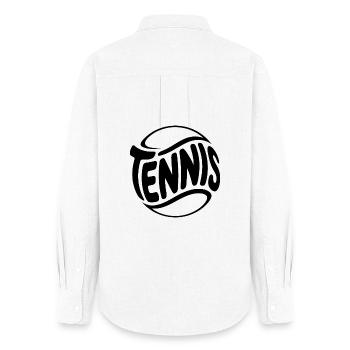 Tennis Logo - Cool Sports Logo - Women's Oxford Shirt - white - Back - AI Model Female 172 light (172cm)