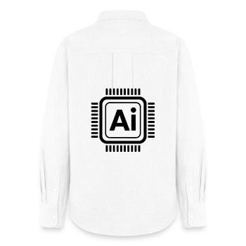 Puce AI - Conception technologique cool - Chemise Oxford Femme - blanc - Dos - AI Model Female 172 light (172cm)