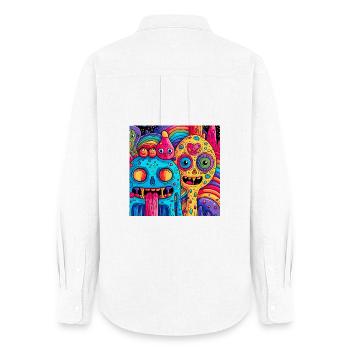 Créatures fantastiques psychédéliques colorées - Chemise Oxford Femme - blanc - Dos - AI Model Female 172 light (172cm)