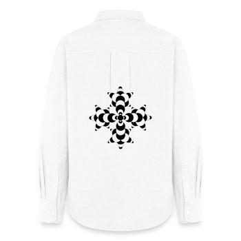 Crop Circle de molécule fractale - Chemise Oxford Femme - blanc - Dos - AI Model Female 172 light (172cm)