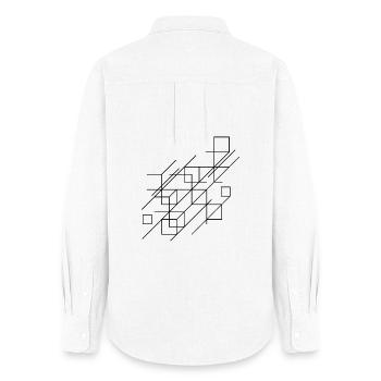 Conception de lignes géométriques - Chemise Oxford Femme - blanc - Dos - AI Model Female 172 light (172cm)