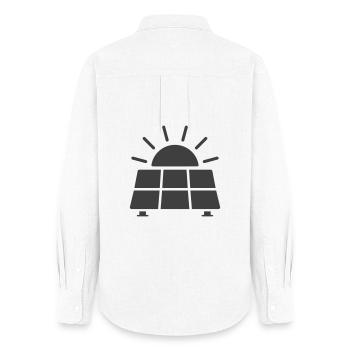 Solar Panel Energy Line Icon - Women's Oxford Shirt - white - Back - AI Model Female 172 light (172cm)
