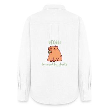 Vegan - Powered by Plants Design for Vegans - Women's Oxford Shirt - white - Back - AI Model Female 172 light (172cm)