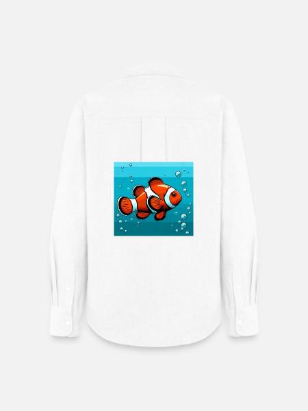 Clownfisch - Frauen Oxford Hemd - Weiß