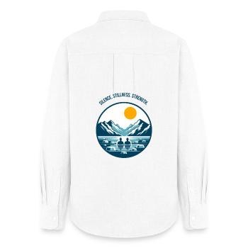 Eisbaden im Bergsee in den Alpen Wintersport Logo - Frauen Oxford Hemd - Weiß - Hinten - AI Model Female 172 light (172cm)