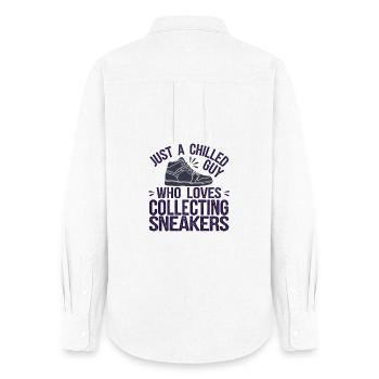 Chilled Sneaker Collector Print - Women's Oxford Shirt - white - Back - AI Model Female 172 light (172cm)