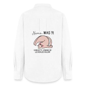 Confused Yoga Cat – Self-Care Yoga Humor - Women's Oxford Shirt - white - Back - AI Model Female 172 light (172cm)