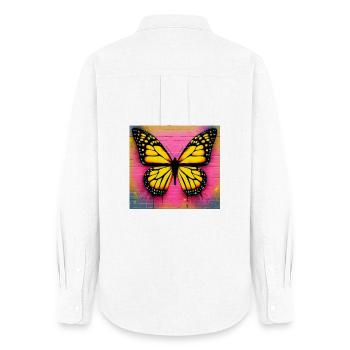 papillon - Chemise Oxford Femme - blanc - Dos - AI Model Female 172 light (172cm)
