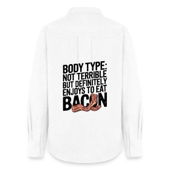 Type de corps humoristique amateur de bacon - Chemise Oxford Femme - blanc - Dos - AI Model Female 172 light (172cm)