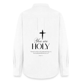 You Are Holy – Christian Design | Isaiah 6:3 - Women's Oxford Shirt - white - Back - AI Model Female 172 light (172cm)