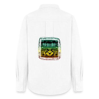 Heart in the forest with reggae colors - Women's Oxford Shirt - white - Back - AI Model Female 172 light (172cm)