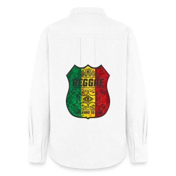 Reggae flag motif with cultural design - Women's Oxford Shirt - white - Back - AI Model Female 172 light (172cm)
