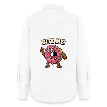 Aggressive Donut Monster Design - Women's Oxford Shirt - white - Back - AI Model Female 172 light (172cm)