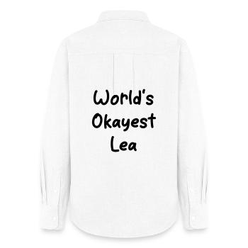 World's okayest Lea - Women's Oxford Shirt - white - Back - AI Model Female 172 light (172cm)