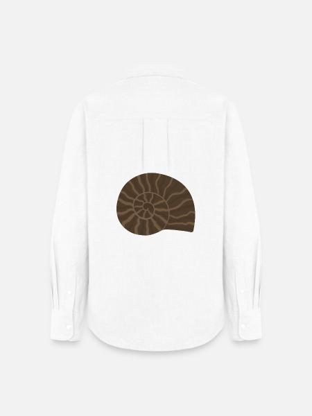 Elegantes Ammonit Fossil Muster Design - Frauen Oxford Hemd - Weiß