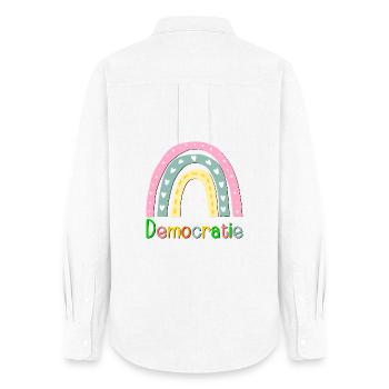 Démocratie arc-en-ciel - Chemise Oxford Femme - blanc - Dos - AI Model Female 172 light (172cm)