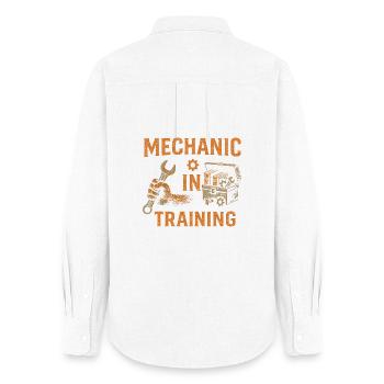 Mécanicien en formation - Chemise Oxford Femme - blanc - Dos - AI Model Female 172 light (172cm)